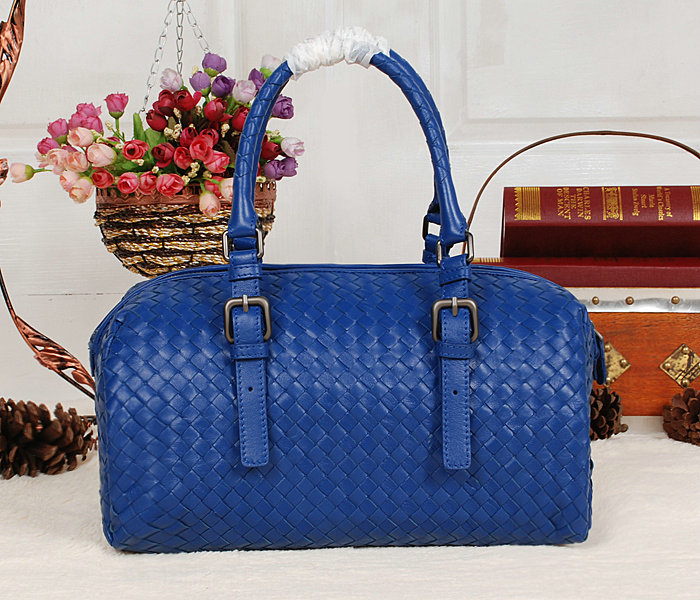 Bottega Veneta krim intrecciato calf bag 9646 blue - Click Image to Close